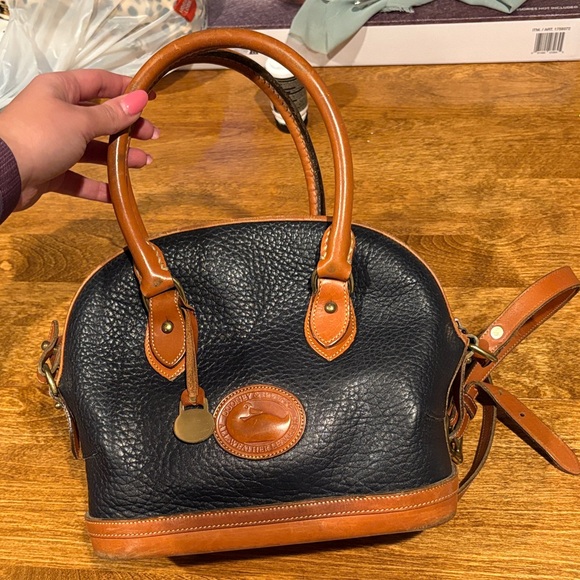 Dooney & Bourke Handbags - Dooney & Bourke Classic Black and Tan Leather Handbag